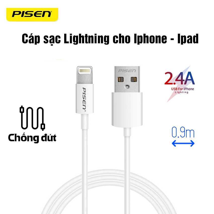 Cáp sạc Pisen USB to Lightning AL05-900